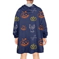 thumbnail image 2 of Wearable Oversized Blanket,Halloween Doodle Icons Pattern Wearable Blanket Hoodie for Adults,Cozy Hooded Blankets with Super Pockets,Super Warm Fuzzy Pullover for Women & Men, 2 of 6