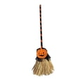 thumbnail image 2 of Escoba de bruja voladora realista de 31,5 pulgadas de alto con luz para decoración de Halloween negro naranja, 2 of 9