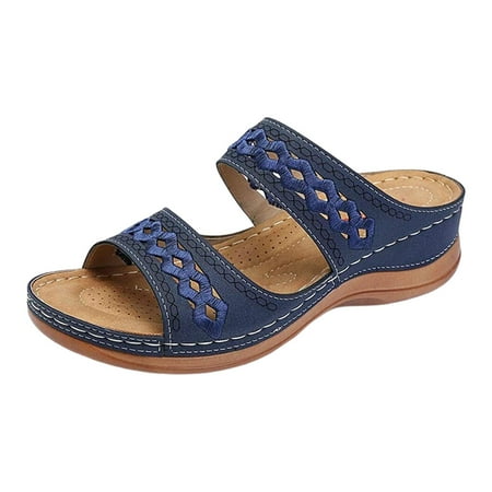 

MEGAWHEELS Women Sandals Comfort Wedge Open Toe Soft Walking Shoes