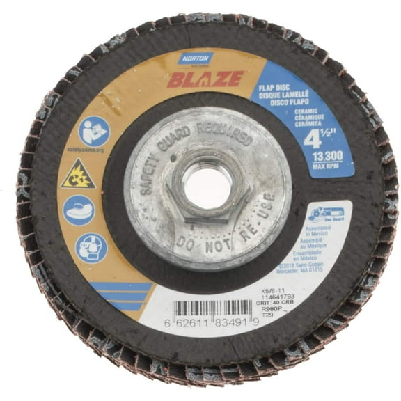Norton Abrasives Arbor Mount Flap Disc,4-1/2in,40,Coarse 66261183491