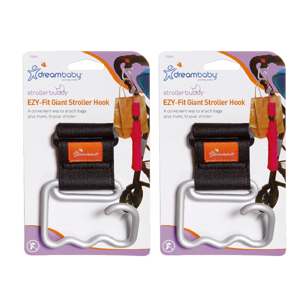 Dreambaby Stroller Buddy EZY-Loop Pushchair Handlebar Hooks 2 Pack 