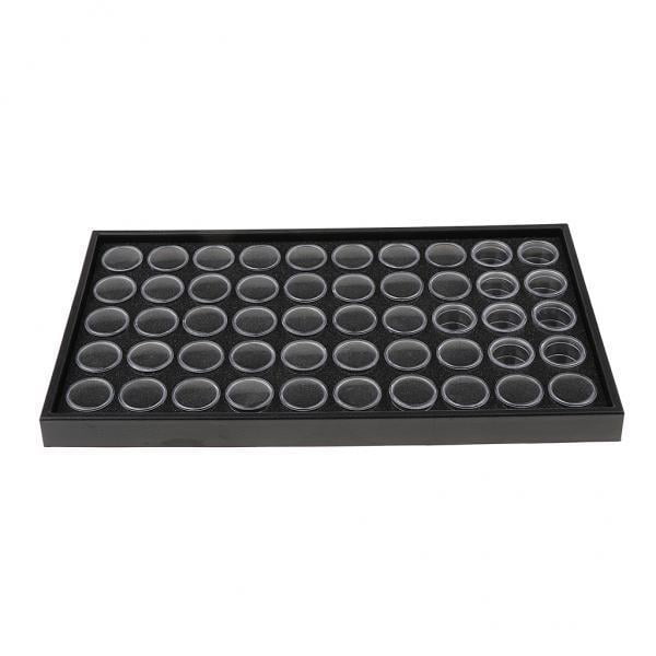 2x 50 Ranuras Pequeña Caja de Almacenamiento Vacía Exhibición de Polvo de Joyería de de Imitación para Arte de Uñas Salvador Estuche vacío para decoración de uñas