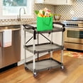 thumbnail image 6 of Elevon Service Cart Portable Utility 3 Tier Collapsible Shelving Unit, Gray, 6 of 7