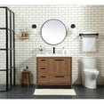 thumbnail image 6 of Elegant Decor Wyatt 36" Aluminum MDF Single Bathroom Vanity in Walnut Brown, 6 of 8