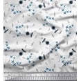 thumbnail image 1 of Soimoi Poly Georgette Fabric Airplane,Guitar Wire & Notes Musical Instrument Print Fabric by The Yard 42 Inch Wide, 1 of 3