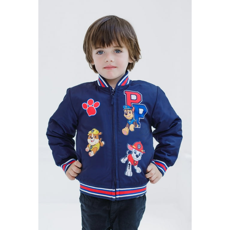 Paw Patrol Chase Marshall Rubble Varsity Zip Up Bomber Jacket Toddler to Little Kid