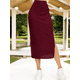 thumbnail image 2 of Falda Casual Midi Lápiz MALABIS para Mujer Color Vino con Abertura Lateral, 2 of 5