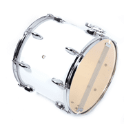Hassch 14 x 10 Marching Snare Drum with Drumsticks, Key & Adjustable Strap for Percussion Performance & Parade, White