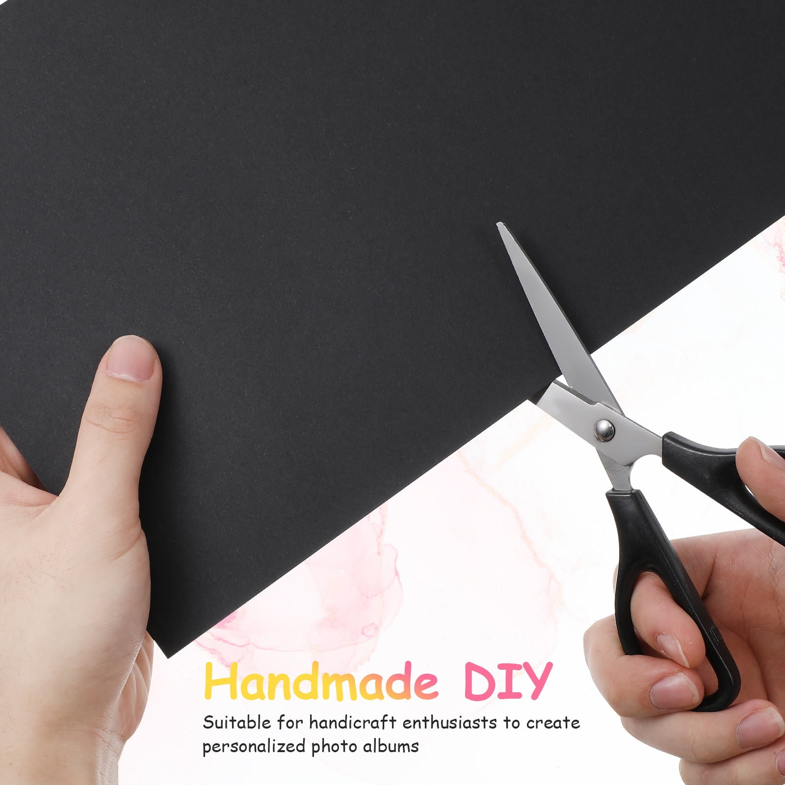 QIFULL Black Cardstock Paper 25Pcs Smooth Surface Rectangular Shape