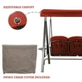 thumbnail image 4 of Kozyard Herbert 3 Seat Outdoor Deluxe Steel Porch Swing with Comfortable Cushion (Terracotta), 4 of 7