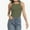 Olive green, variant on Womens Sleeveless Racerback High Neck Casual Basic Ribbed Fitted Tank Top