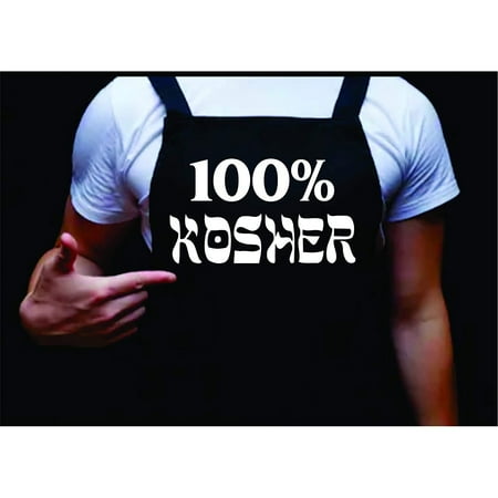 

HetayC 100 Percent Kosher 100% Manly Apron Funny BBQ Apron for Men Men’s Apron for Grilling Gifts for Men Grilling Apron