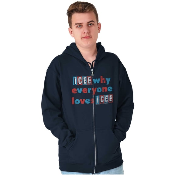 Why Everyone Loves Icee Logo Pun Unisex Plus Size Zip Hoodie Brisco Brands 2X