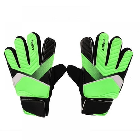 Image of Balems Green full Finger Goalie Gloves Boys Girls Rubber Anti Slip Wrist Wrap Football Apparel Accessories