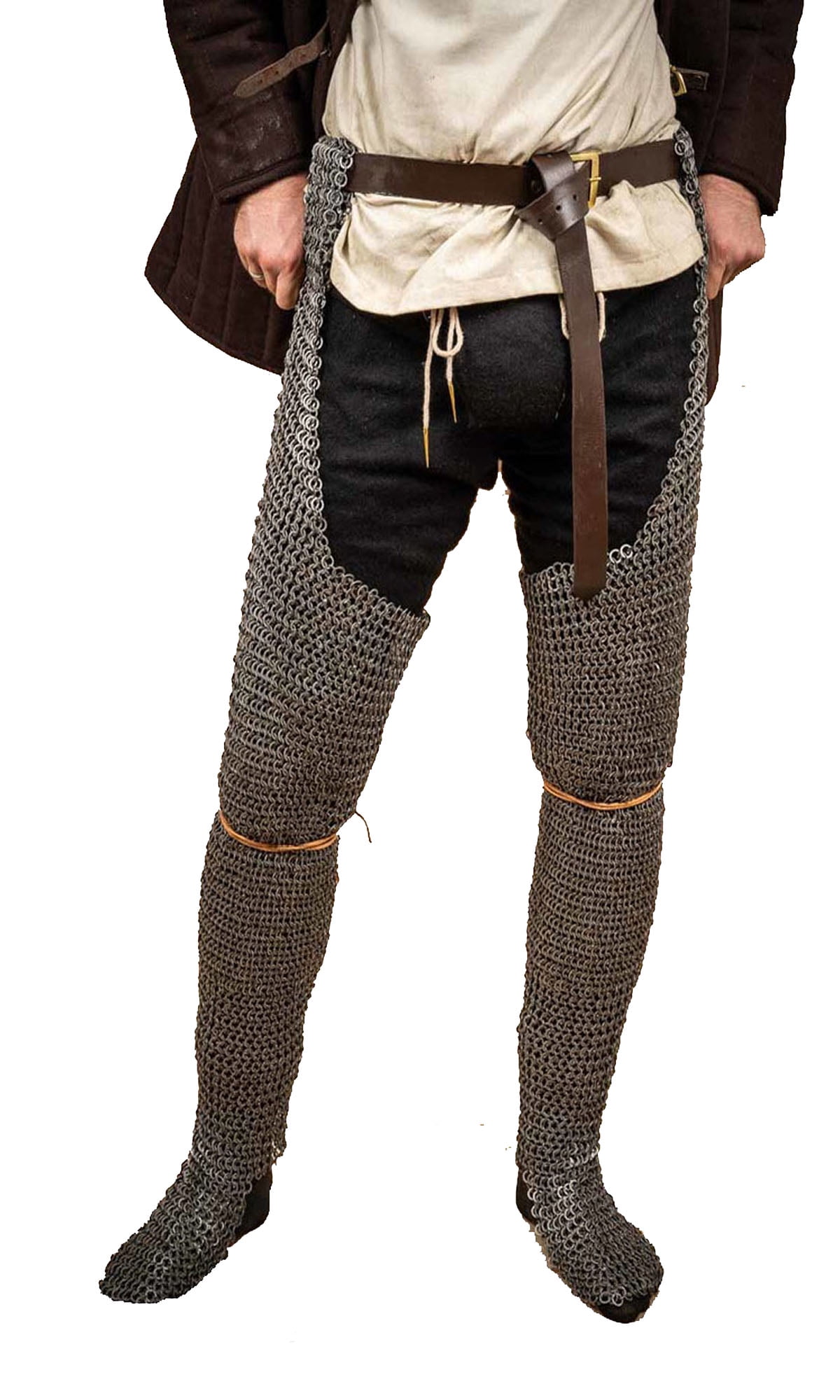 Allbeststuff Flat Riveted Flat Washer Chain Mail Leggings Medieval  Chainmail Chausses Leg ABS
