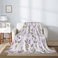 thumbnail image 2 of Sikiie Lavender Flowers Cozy Flannel Fleece Throw Blanket: Lightweight & Thick for All Seasons - Perfect for Women, Men, & Kids"60"x50", 2 of 6
