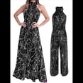 thumbnail image 3 of Elegantes para Mujer, para Fiestas de Noche, Invitadas de Boda, Grandes, Sin Mangas, Pantalones Largos de Pierna Negro S, 3 of 5