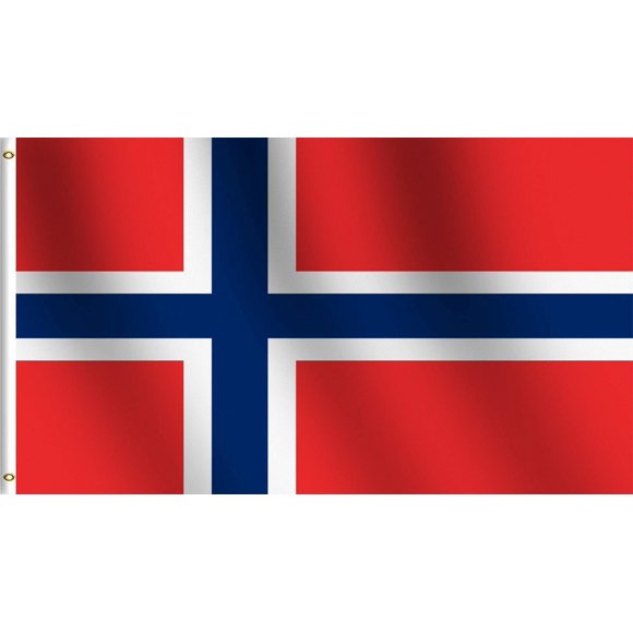shiyou-Rhungift Norway Flag 3x5 Ft,Screen Printed 100D Thick Polyester,Vivid Color and UV Fade Resistant Norwegian Nordmann National Flag 3'x5'