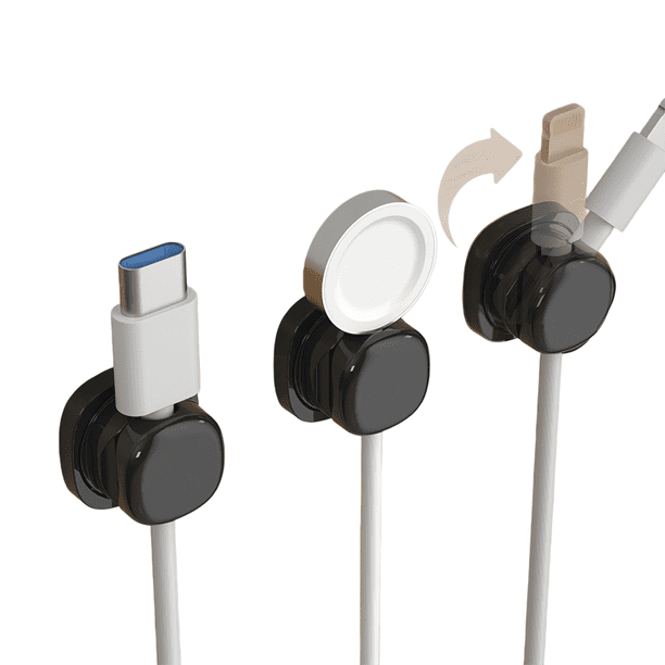 Organizador giratorio de escritorio para almacenamiento de datos, sujeción de cables y carga. Organizador fijo apto para cables gruesos y finos de hasta 7 mm.