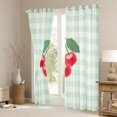 thumbnail image 3 of jejeloiu Kawaii Cherry Blackout Curtains Set of 2 (52x84 Each),Modern Geometric Plaid Window Curtains,Red Green Curtains and Drapes For Girls Teens,Ultra Soft Home Decor, 3 of 6