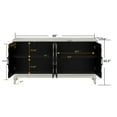 thumbnail image 3 of George Vintage Accent Cabinet, Storage Cabinets with 4 Doors, Adjustable Shelves, Solid Wood Legs, and Striped Design, Champagne, 3 of 9