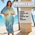 thumbnail image 5 of XYZCANDO Kaftan Dresses for Women V Neck Beach Cover Ups Caftan Beach Dresses for Swimwear Plus Size Lounge Maxi Dress Swimsuit Coverup Blue Marble Hawaiian Robe Summer Casual Dress, 5 of 7