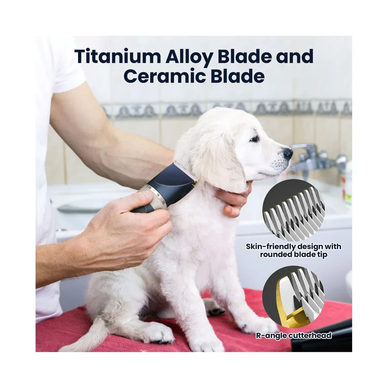 Pro Silent Pet Hair Grooming Clipper Trimmer Shaver Dog Electric Shaver Set UK