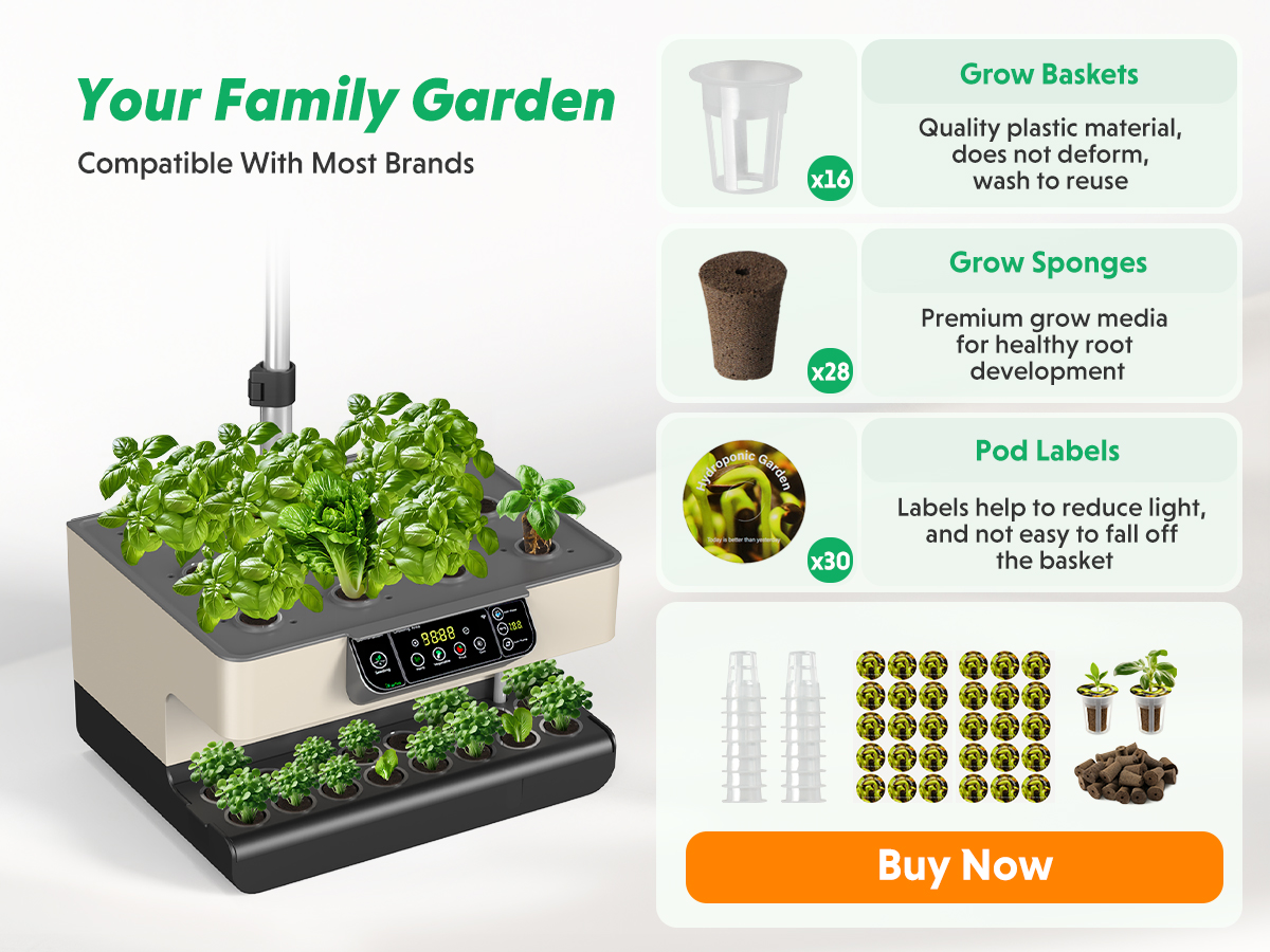 iFarm Hydroponics Growing System 28 Pods Indoor Garden with App Control 35W LED Grow Light, Water Shortage Alarm, Silent Pump, Complete Kit for Family Gardening (Seeds & Nutrients Not Included)