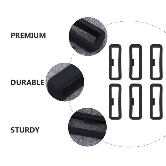 PENIKOKO 6-Pack Black Silicone Band Keepers for Watch Bands, Daily Use Accessories