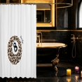 thumbnail image 3 of Erosebridal Eight Ball Shower Curtain 72Wx72L Single Bathroom Curtain, Leopard White, 3 of 5