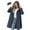 Navy, variant on American Trends Women Waterproof Lightweight Rain Jacket Long Windproof Loose Rain Coats Active Outdoor Hooded Windbreaker Black L