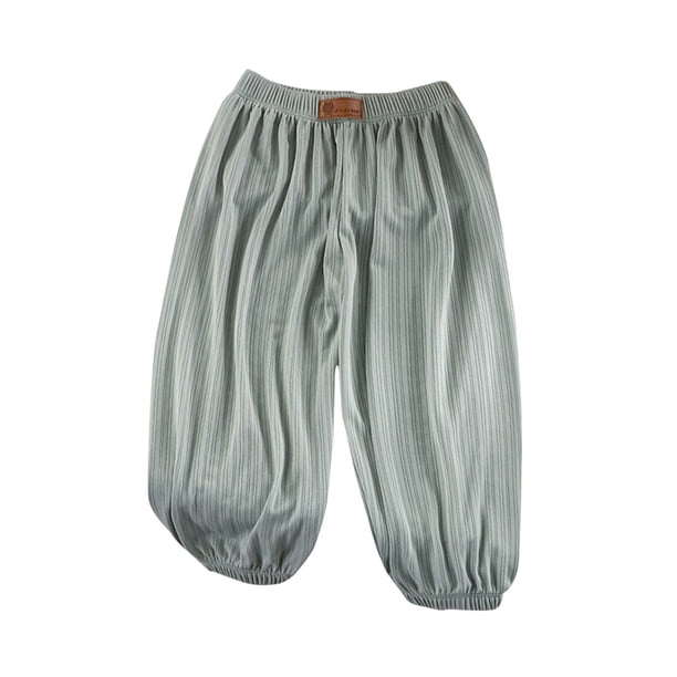 Odeerbi 2-14 Años Niños Niñas Ice Silk Bloomers Verano Pantalones Jogger Primavera Color Sólido Casual Pantalones Largo Completo Pantalones Haren