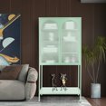 thumbnail image 4 of Furvclv Tall Storage Cabinet, Glass Cabinet With 2 Glass Arched Doors, Adjustable Shelves Waterproof, Wear-resistant Freestanding Cupboard For Living Room, Kitchen, 4 of 8