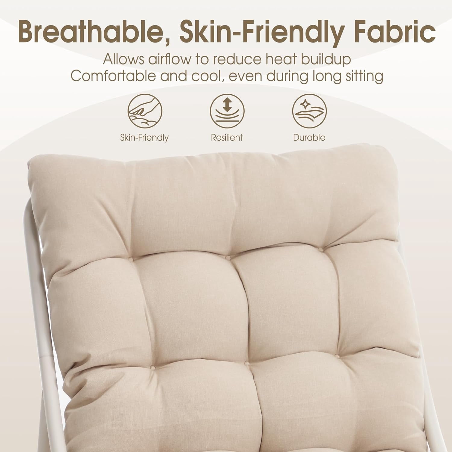 MOONMISS Lounge Chair with Ottoman ,Accent Chair with Plush Cushion and Footstool for Living Room,Beige