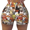 thumbnail image 2 of Fotbe Cats & Dogs Group Shorts Sin Costuras – Shorts Deportivos de Cintura Alta para Mujer, Elásticos para Gimnasio, Yoga, Running o Ciclismo-Small, 2 of 8