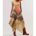 thumbnail image 2 of Women Y2k Floral Smocked Maxi Dress Shoulder Tiered Ruffle Midi Sun Dress Boho Casual Beach Long Dresses Yellow S, 2 of 6