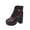 Brown, variant on Willtoo Women's Platform Ankle Boots Lace Up Block Heels Boots