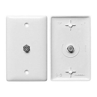 Hubbell Wiring Device-Kellems Video Wall Plate and Jack,F Type,White NS750W