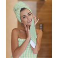 thumbnail image 7 of Sage Green Towel Set of 3, Soft Microfiber Bath Towels, Hand Towel, Washcloths, Grid Checkered Plaid Gingham Lattice Trellis Quick-Dry Absorbent Towels for Bathroom Kitchen Hotel Beach Gym Spa, 7 of 7