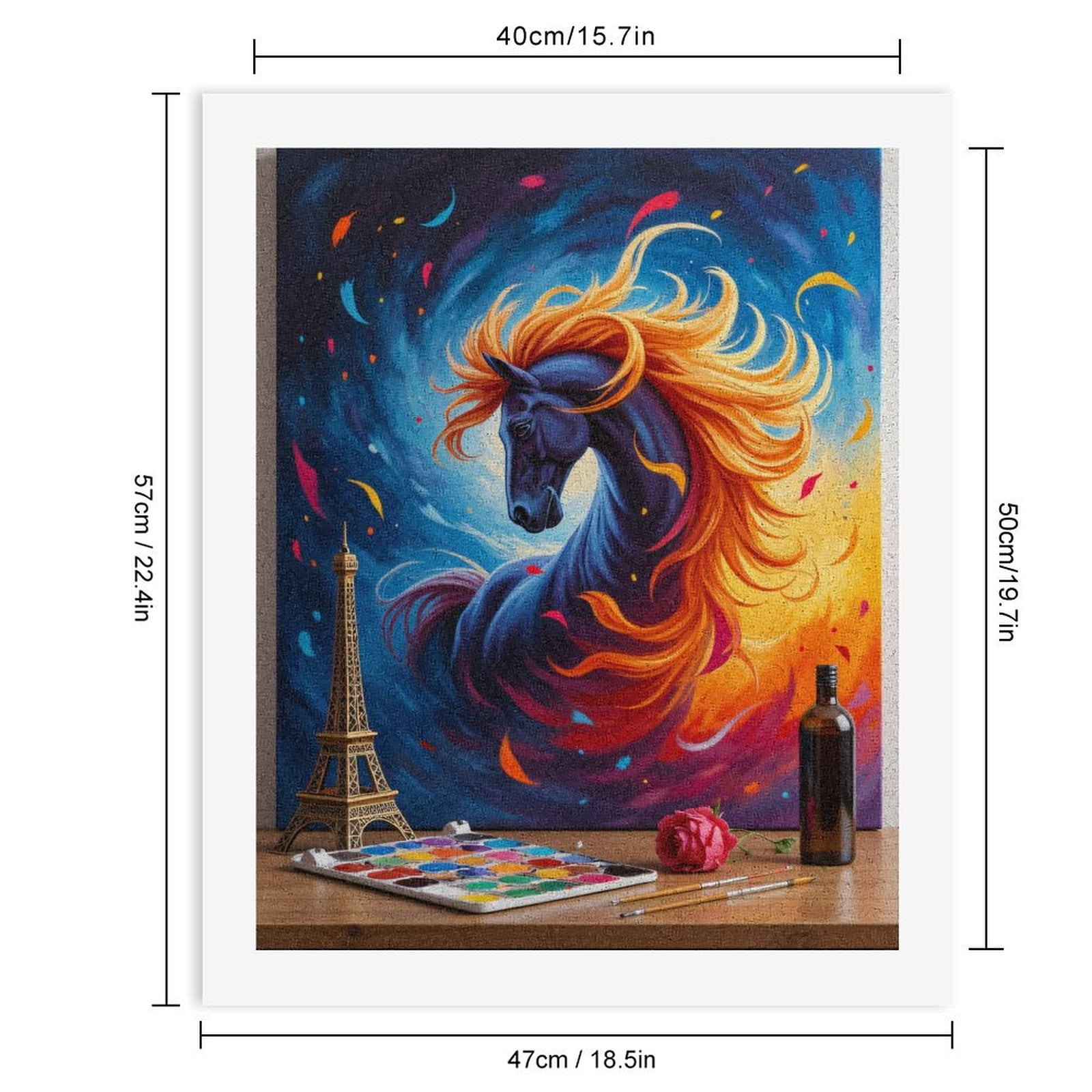 Paint By Numbers Kit for Adults Beginner - Vibrant Horse Painting Art Supplies DIY Canvas Painting Kits for Adults, Frameless Paint By Number for Adults for Home Wall Decor 16x20 Inch