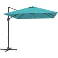 thumbnail image 1 of Outsunny 8'x8' Square Patio Hanging Offset Umbrella w/ Cross Base Blue, 1 of 10
