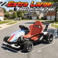 thumbnail image 2 of TOYBSNR 24V Electric Drift Go Kart for Kids 6-14, 24V Drift Car Ride On Racing Kart for Big Kids, Adjustable Seat, 9.3 MPH, White, 2 of 10