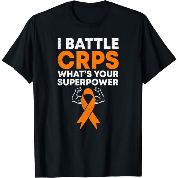 I Battle CRPS RSD Awareness Orange Ribbon Warrior Fighter T-Shirt