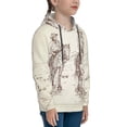 thumbnail image 3 of Fotbe Cowboys Riding Horses In Desert Pattern Youth Pullover Hooded Sweatshirt, Boys Hoodie, Kangaroo Pocket Hoodie for Kids Girls -Large, 3 of 6