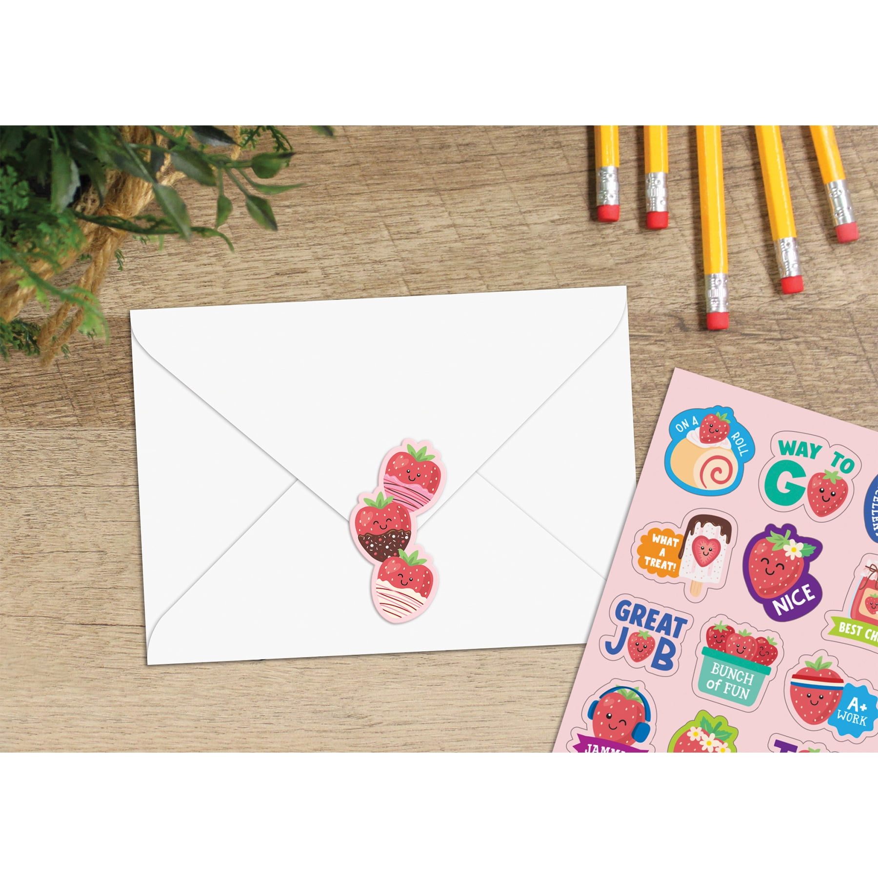 Teacher Created Resources Strawberry Smelly Stickers, 114 Per Pack, 6 Packs
