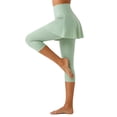 thumbnail image 7 of COMVALUE Skirted Leggings for Women Capri, Athletic Tennis Skirt with Leggings Golf Pickleball Clothes with Pockets Green for Size XXL, 7 of 7