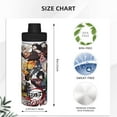 thumbnail image 4 of Demon Slayer 18oz Insulated Water Bottle With Handle, Stainless Steel Water Bottles With Wide Mouth, Double Wall Vacuum Sports Water Bottle, 4 of 8