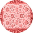 thumbnail image 1 of Ahgly Company Indoor Round Oriental Red Modern Area Rugs, 6' Round, 1 of 4