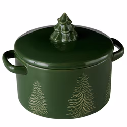 Green, variant on Better Homes & Gardens White Embossed Tree Stoneware Cocotte with Lid, 16 oz