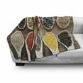 thumbnail image 3 of Spice Soft Flannel Fleece Blanket, Scenery of Aromatic Spices Arranged on a Wooden Background Spoonful Amount Cultural, Cozy Plush for Indoor and Outdoor Use, 50" x 60", Multicolor, by Ambesonne, 3 of 6